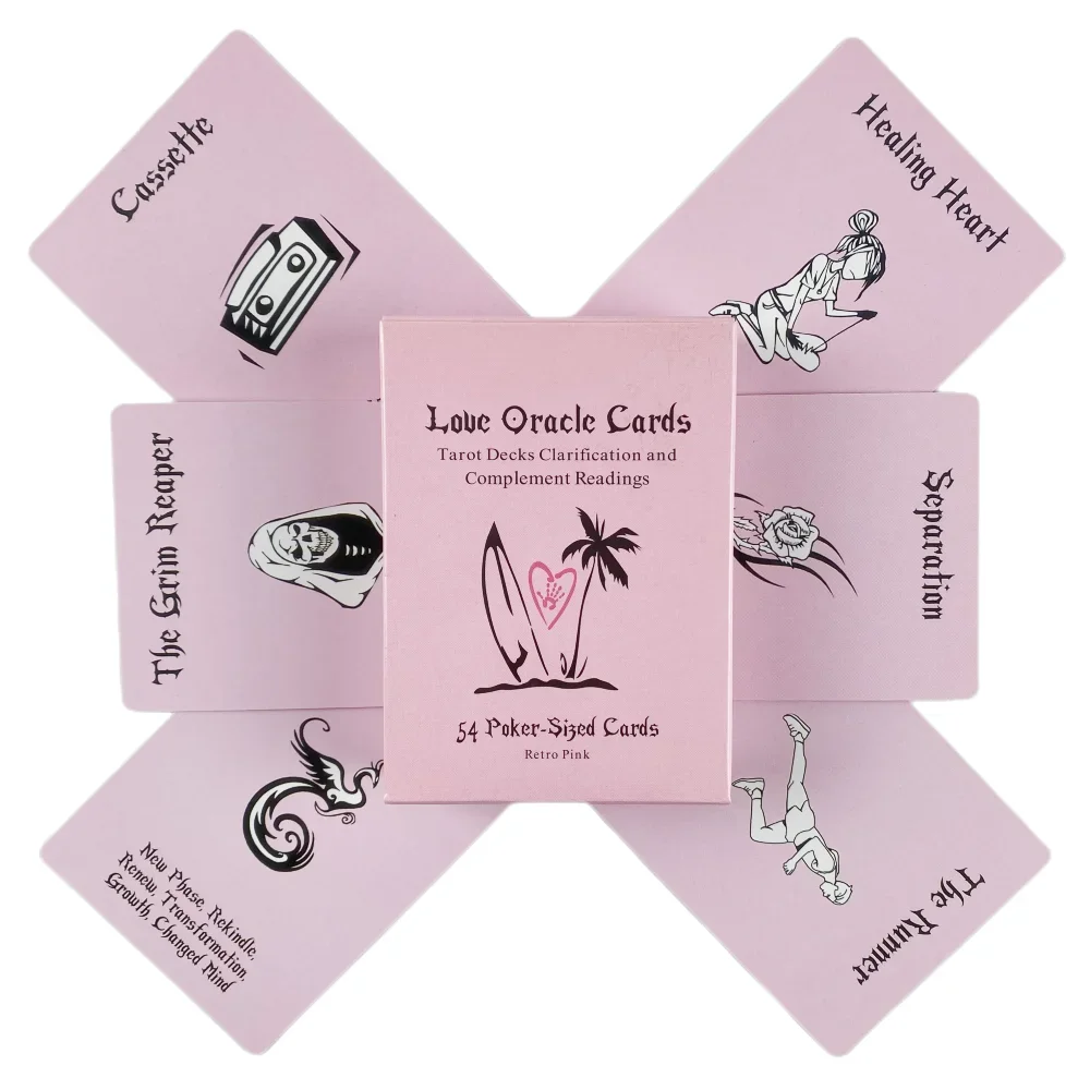 Island Time Pink Love Oracle Cards A 54 English Visions Divination Edition Tarot Deck Borad Games 3