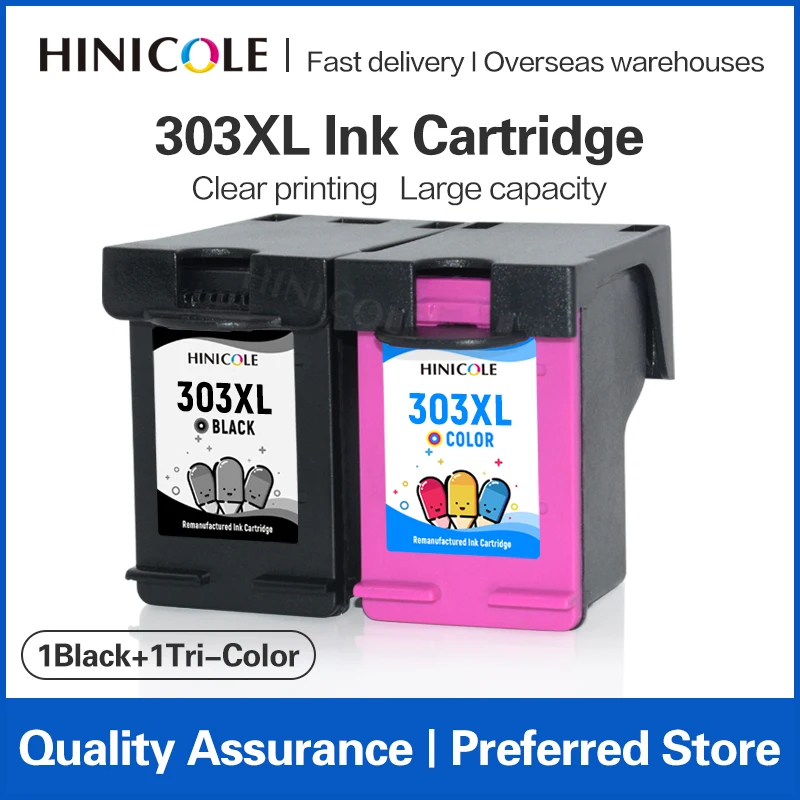 Cartuccia Di Inchiostro Premium Hinicole 303Xl Per Stampante Hp303 Envy 6220 6222 6230 6234 6252 6255 6258 7822 7830 7855 7858 7864 7120