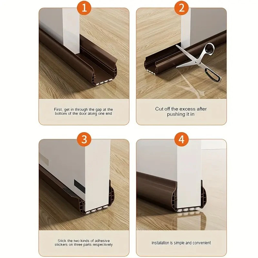 Door Bottom Seal Strip Silent Windproof Dustproof Insectproof PVC