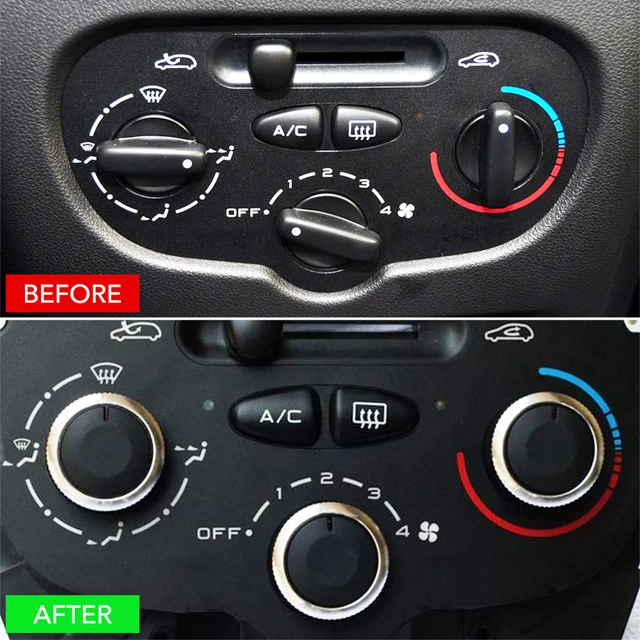 3 pezzi/set misura per Peugeot 206 207 2006-2011 aria condizionata manopole  AC interruttore pulsanti di controllo del calore modanature auto -  AliExpress