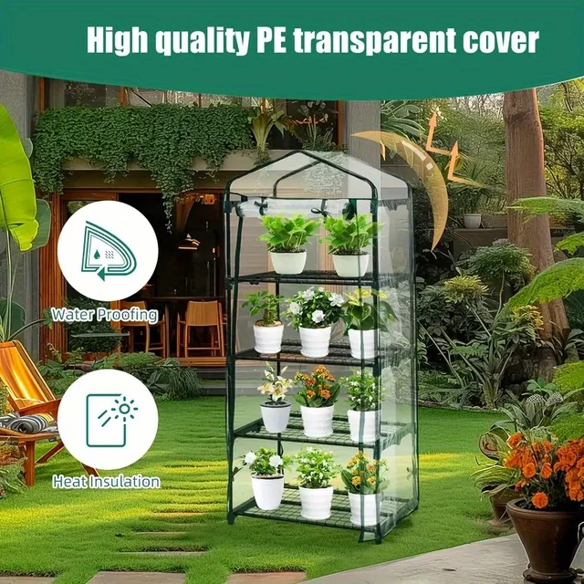 Couverture chauffante de jardin transparente en PVC, pour fleurs et plantes, abri chauffant isolé, serre chauffante pour salle de soleil, couvertures imperméables en treillis 2