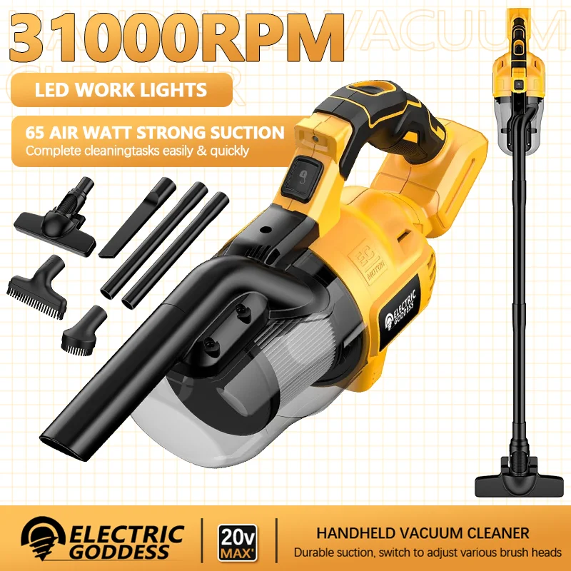 Wireless Electric Vacuum Cleaner EG 16000PA Big Suction for Hard Floor Carpet Car for Dewalt 20V Battery