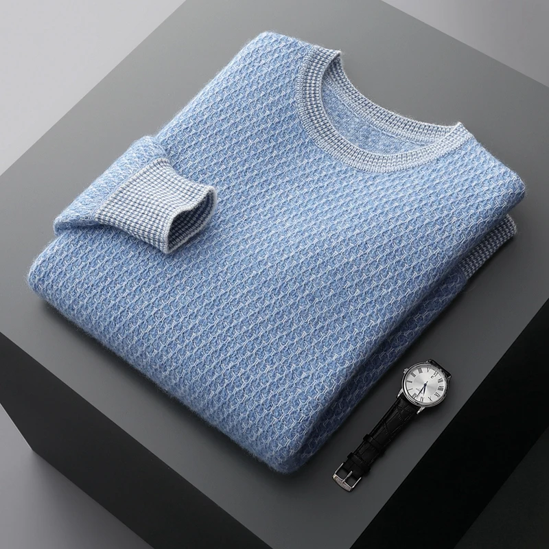 100% Cashmere Sweater With Seven Needle Thick Pattern, Versatile And Fashionable Temperament, Men's Sweater 3