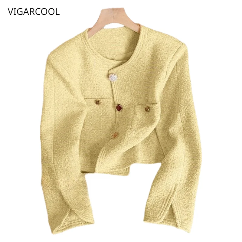 

French style small fragrance jacket Women's short and high-end design sense Small stature temperament Celebrity new spring top
