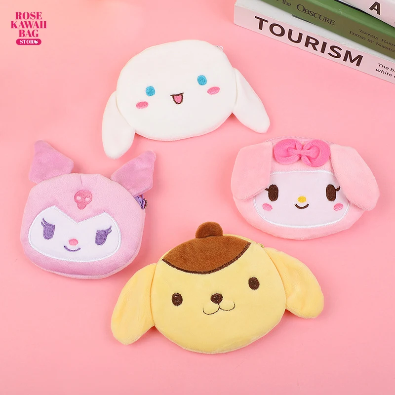 

Sanrio Plush Bag Kawaii Cinnamoroll Coin Purse Cartoon Melody Kuromi Keychain Pendant Cute Coin Purse for Children Plush Bag