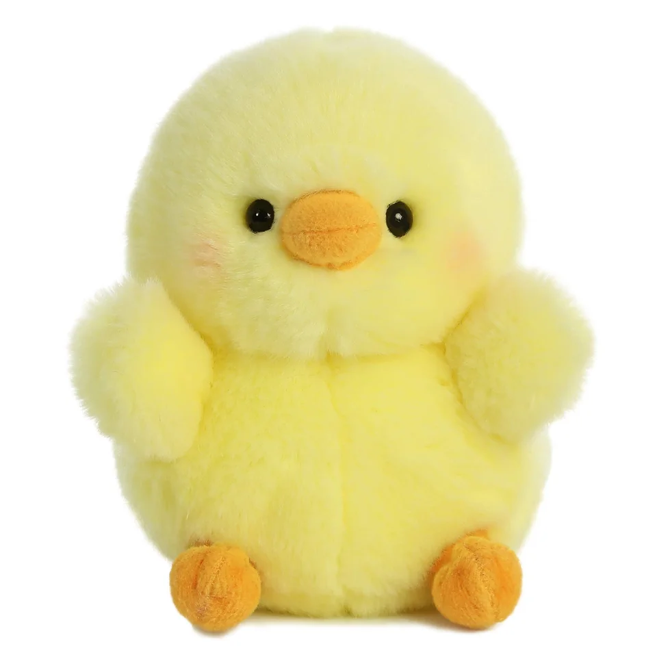 Cuscino Peluche Pulcino 25 Cm - Giocattolo Morbidissimo A Forma Di Pollo, Con Borsetta E Fiocco, Regalo Per Bambini