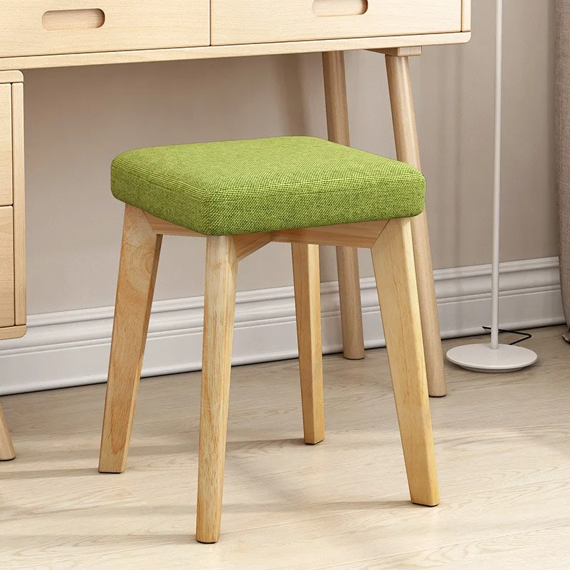 Realife Small Square Stool Modern Makeup Simple And Economical Chair Household Dining Stool Adult Fabric Soft Surface Low