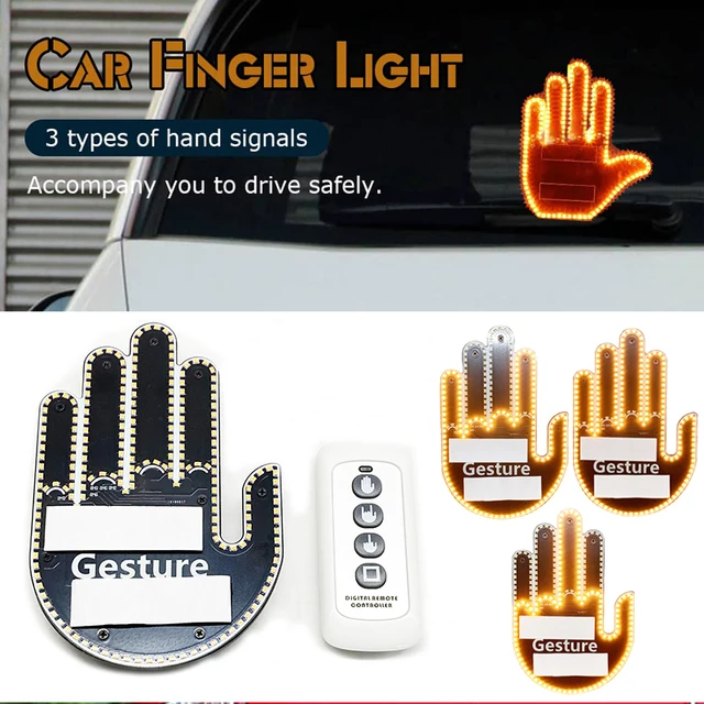 NEW FUNNY CAR Middle Finger Gesture Light with Remote~ $34.44