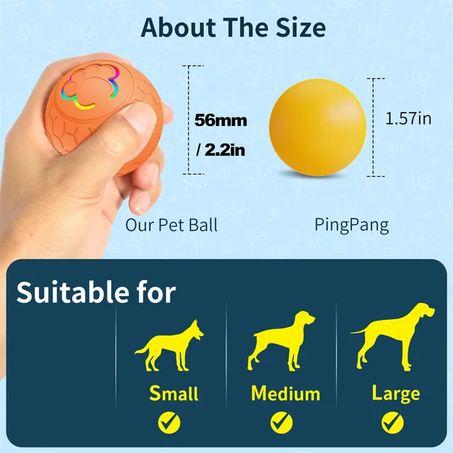 Smart Dog Toy Ball Electronic Interactive Pet Toy Ball USB Automatic Bouncing Rolling Toy Ball With RGB Lights Puppy Cat Product 6