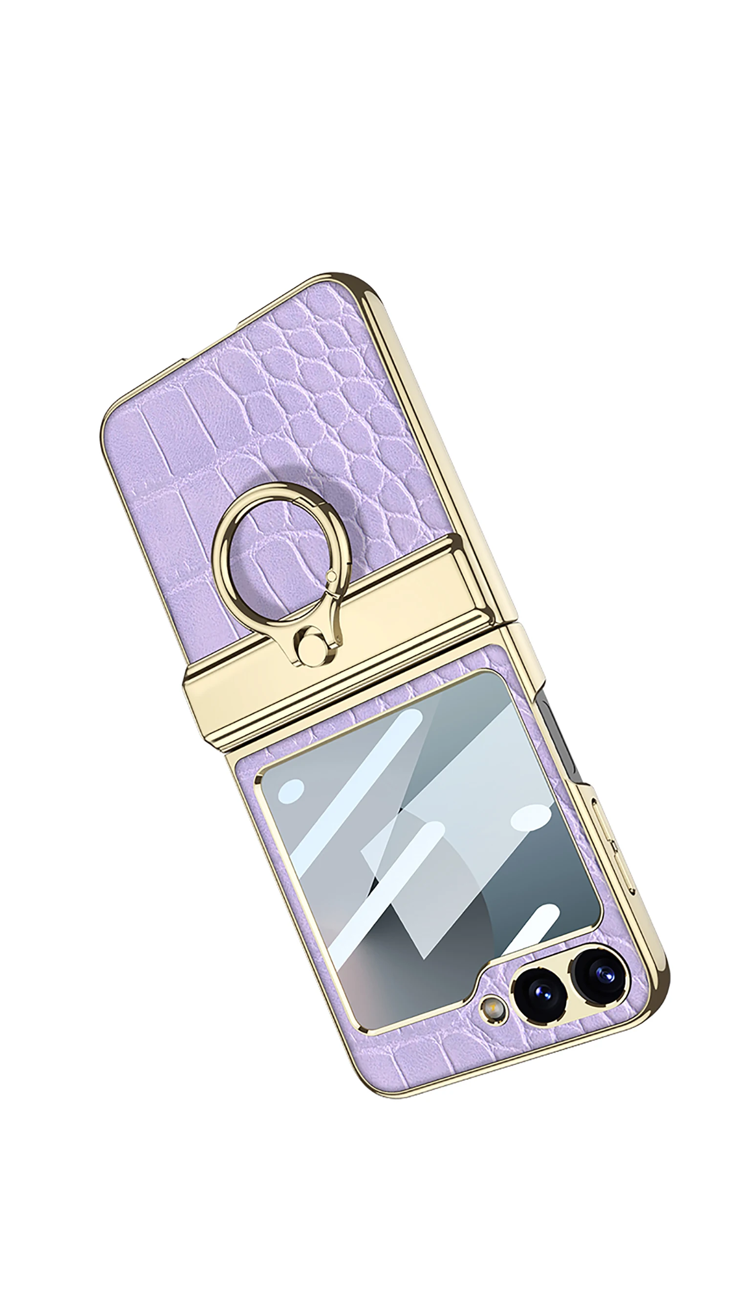 Luxury Plating Leather case for Samsung Galaxy Z Flip 6 magnetic all-included hi