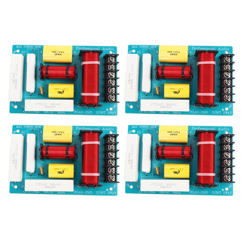

HTHL-4X 200W Speaker Crossover 2 Way High-Low 8 Ohm Frequency Divider For 10 Inch Speaker