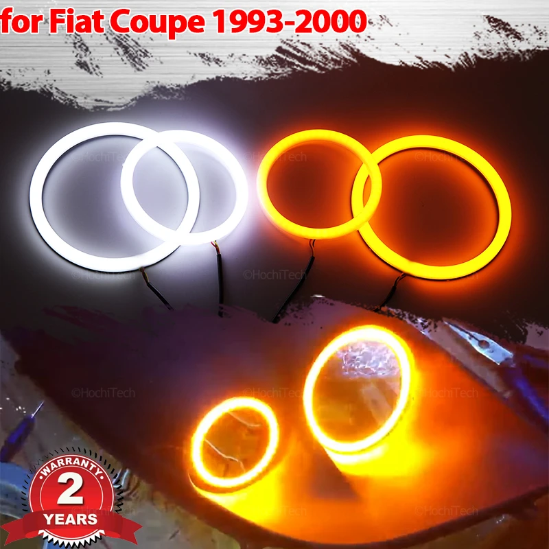 Cotton Smd Led Angel Eyes Lampadina Halo Ring White Yellow Lamp Car Daytime Running Light Drl Styling Light Per Fiat Coupe 1993-2000