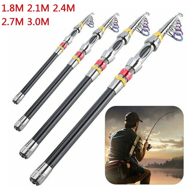 1pc Carbon Fiber Telescopic Fishing Rod Portable Travel Spinning