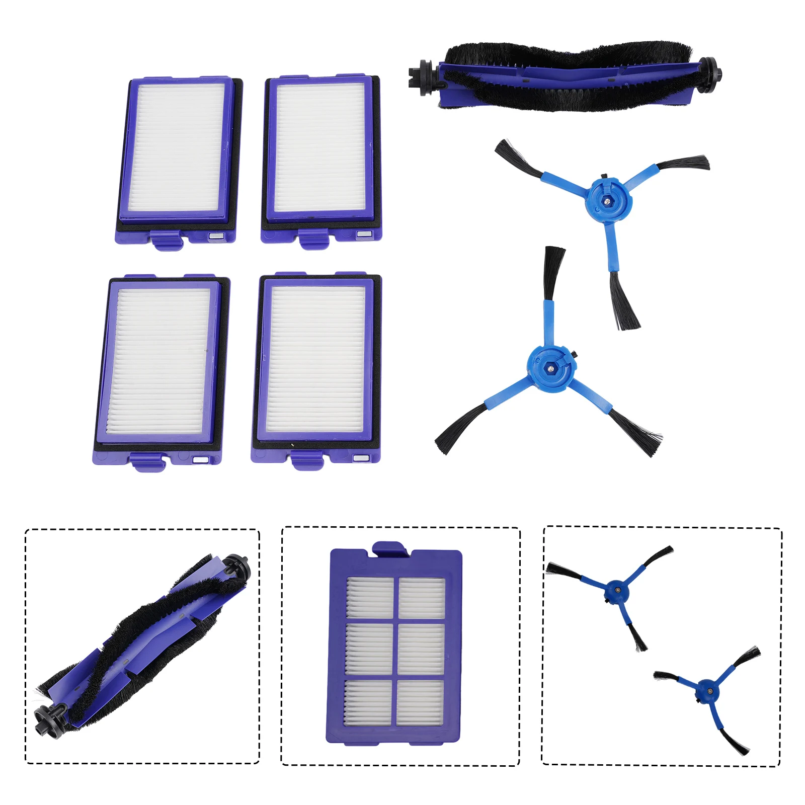 

Rolling Brush+Side Brushes+Filters For RoboVac X8 Series RoboVac X8 Household Cleaning Replacement-Accessories