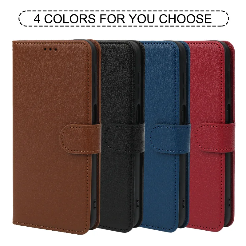 Leather Flip Wallet Case - Soft Silicone Cover for Samsung Galaxy A-Series