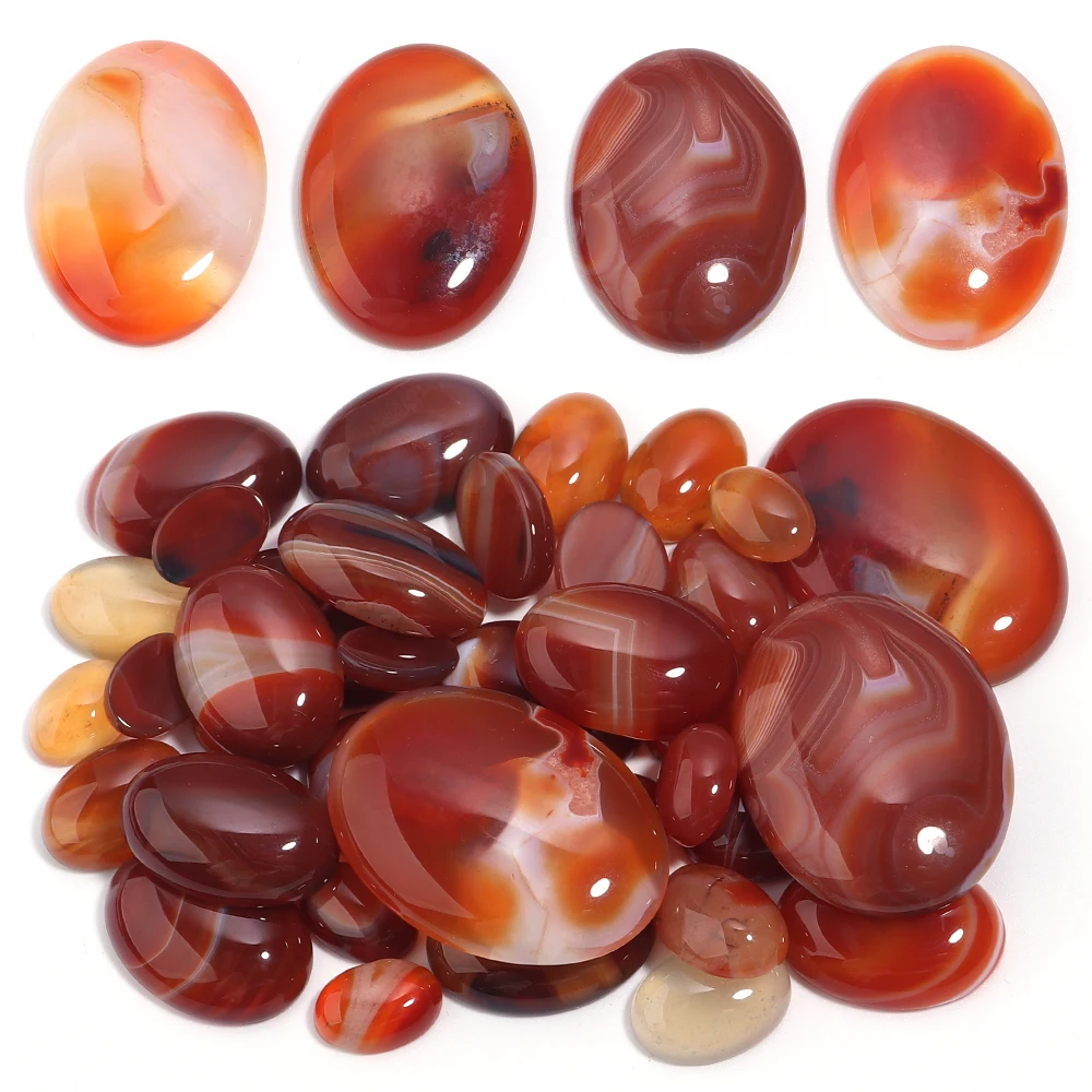 Natural Stone Oval Cabochon Beads