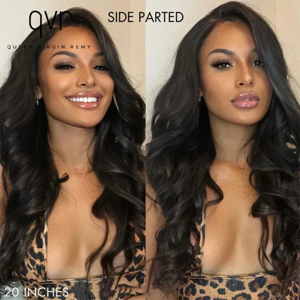 QVR 180D Body Wave Human Hair Wig qvr 13x6x1 Lace Frontal Body Wave Wigs Transparent Lace Brazilian Human Hair Pre Plucked Wigs human hair wigs