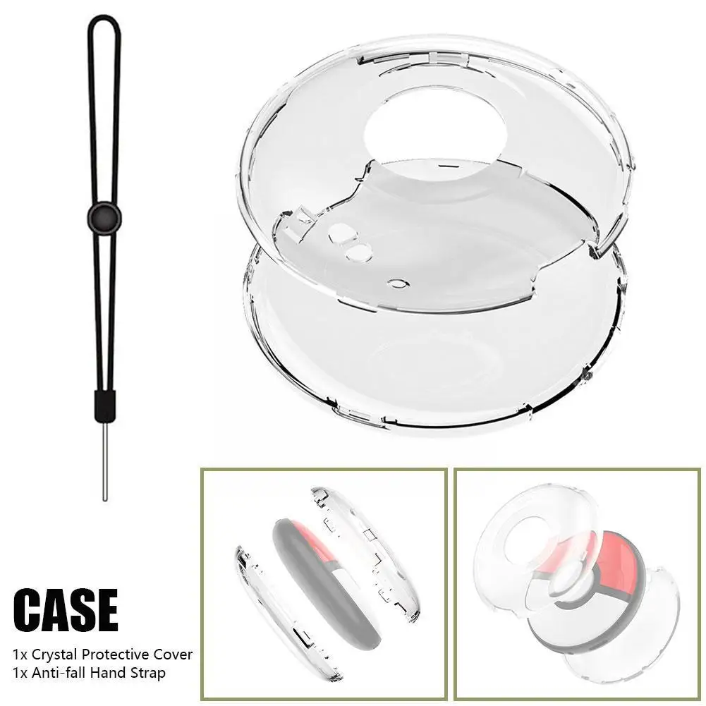 Custodia Trasparente Per Pokemon Go Plus + Custodia Protettiva Rigida Trasparente Per Pc Con Cinturino Per Pokemon Go Plus + Accessori W1F5