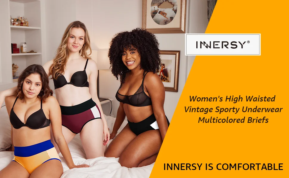 Innersy Women's Underwear High Waisted Vintage Sporty Briefs