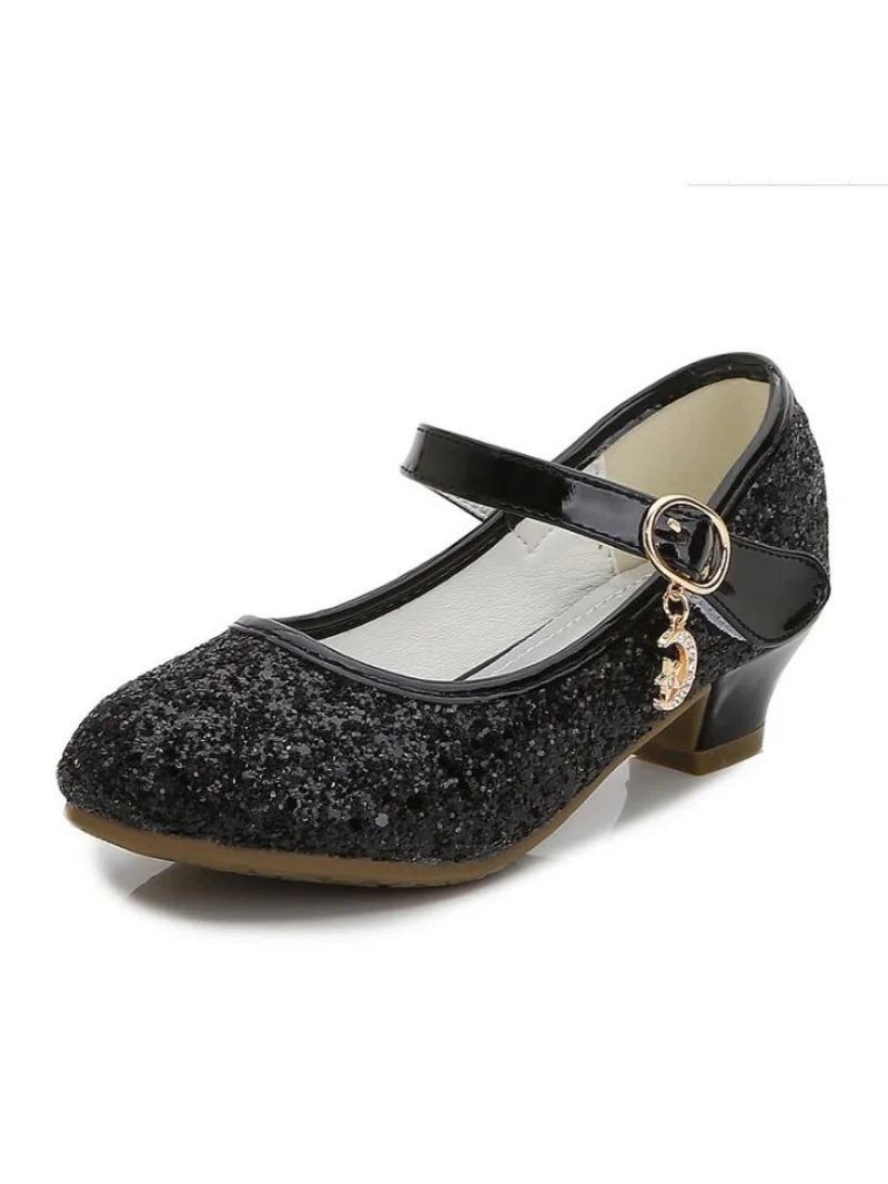 Girls 7 color High Heels For Kids Princess RED Leather Shoe Footwear Children's Party Wedding Shoes Round Toe 1-3CM 3