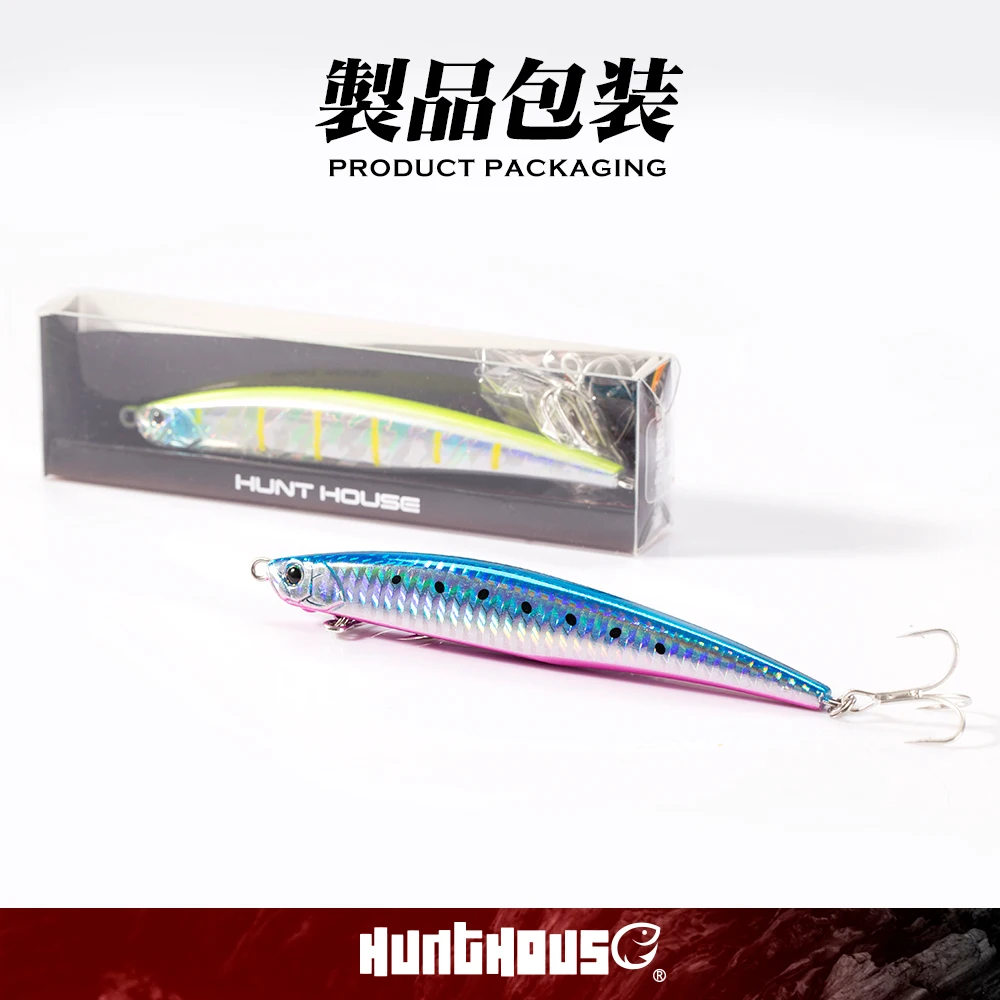 Hunthouse Jerk Press Köder Bleistift Angelköder 125 mm/40 g 175 mm/50 g sinkender langer Wurfköder für Thunfisch Seebass Tackle LW509 – Detail 11