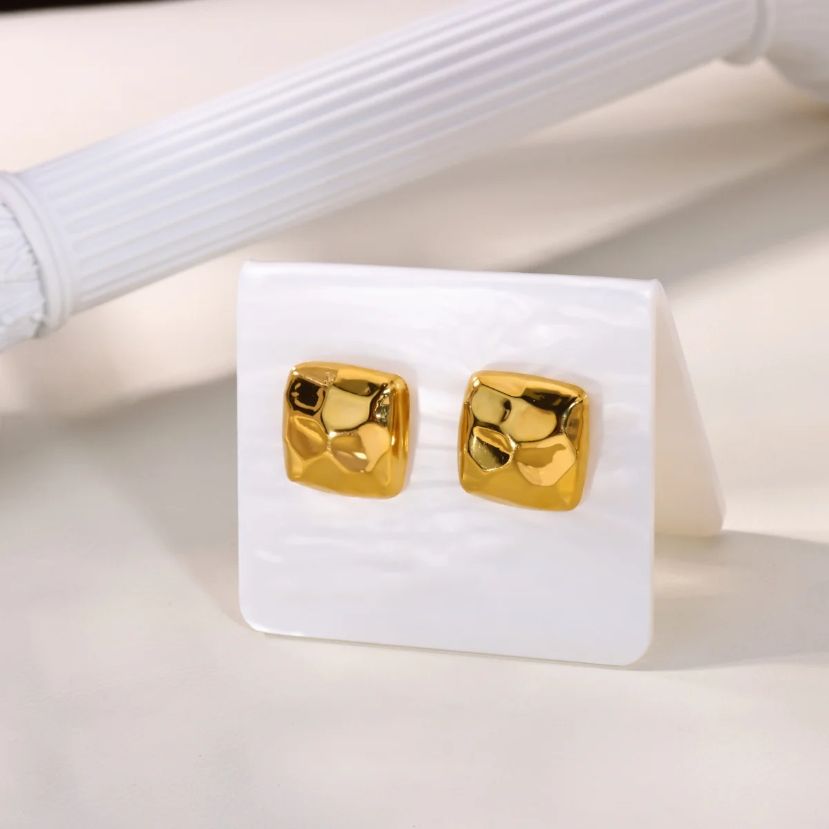 Stainless Steel Square Stud Earrings