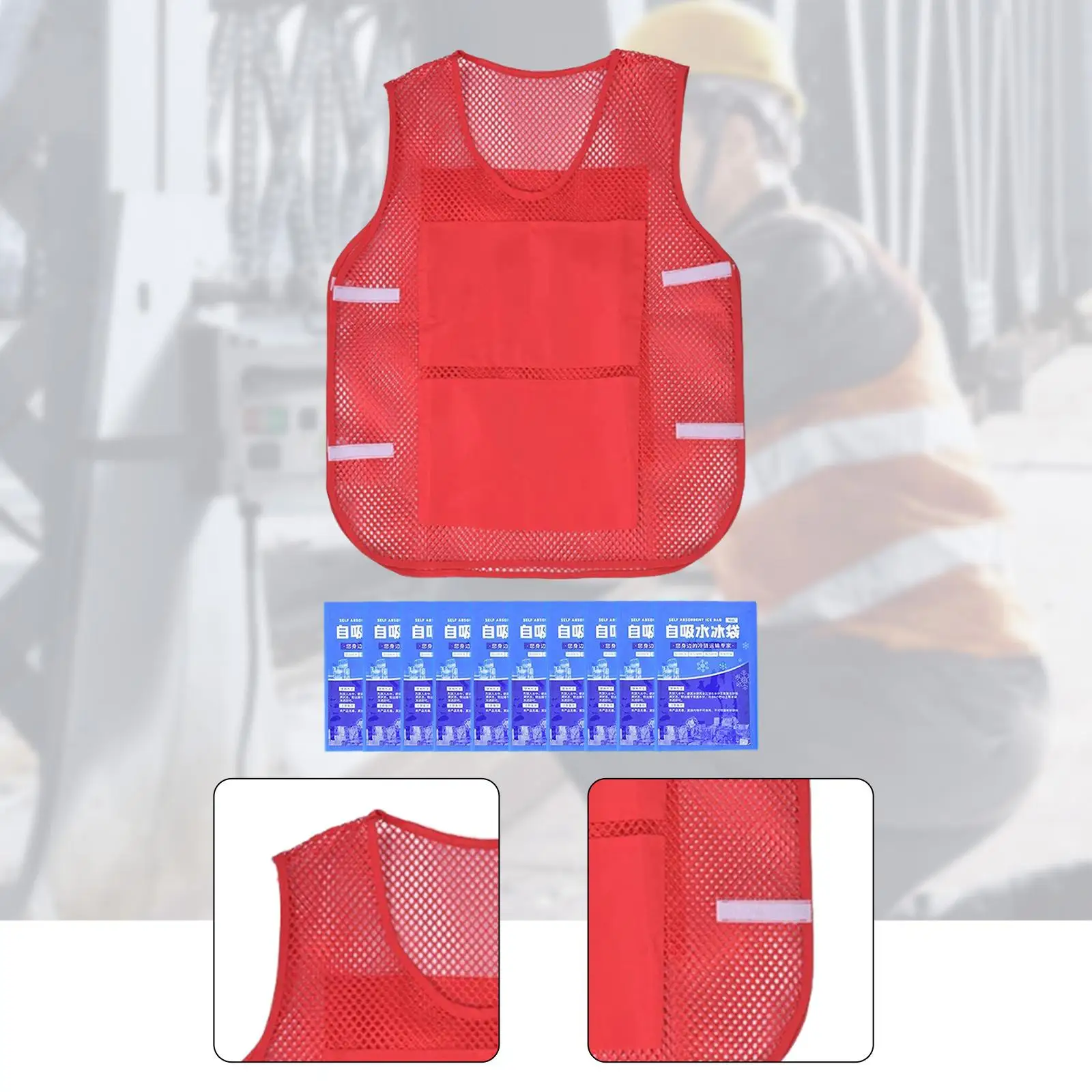 Summer Cooling Vest with Ice Packets for Cycling Outside Outdoor Activities