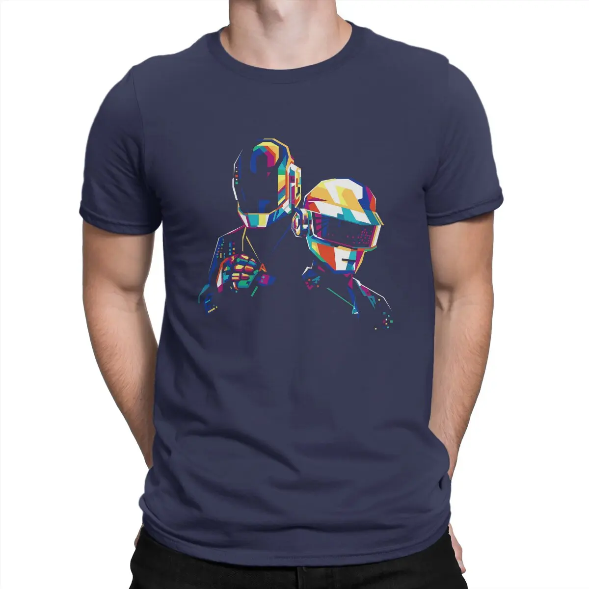 thumbnail image 1 of Camiseta colorida de Manuel de Homem Christo para hombre, banda de producción electrónica, cuello redondo, camiseta de algodón, 1 of 7