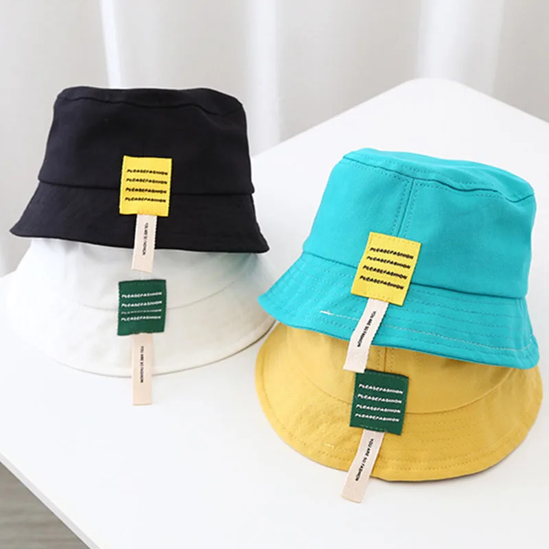 

Soft Cotton Outdoor Sun Protection Bucket Hat For Baby Boys Girls Solid Color Summer Kids Children Tour Panama Fisherman Caps