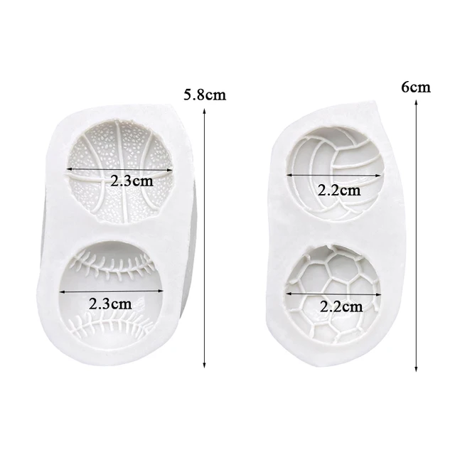 Basketball Baseball Volleyball Football Silicone Mold Sugarcraft Cupcake Baking Mold Fondant Cake Decorating Tools 6