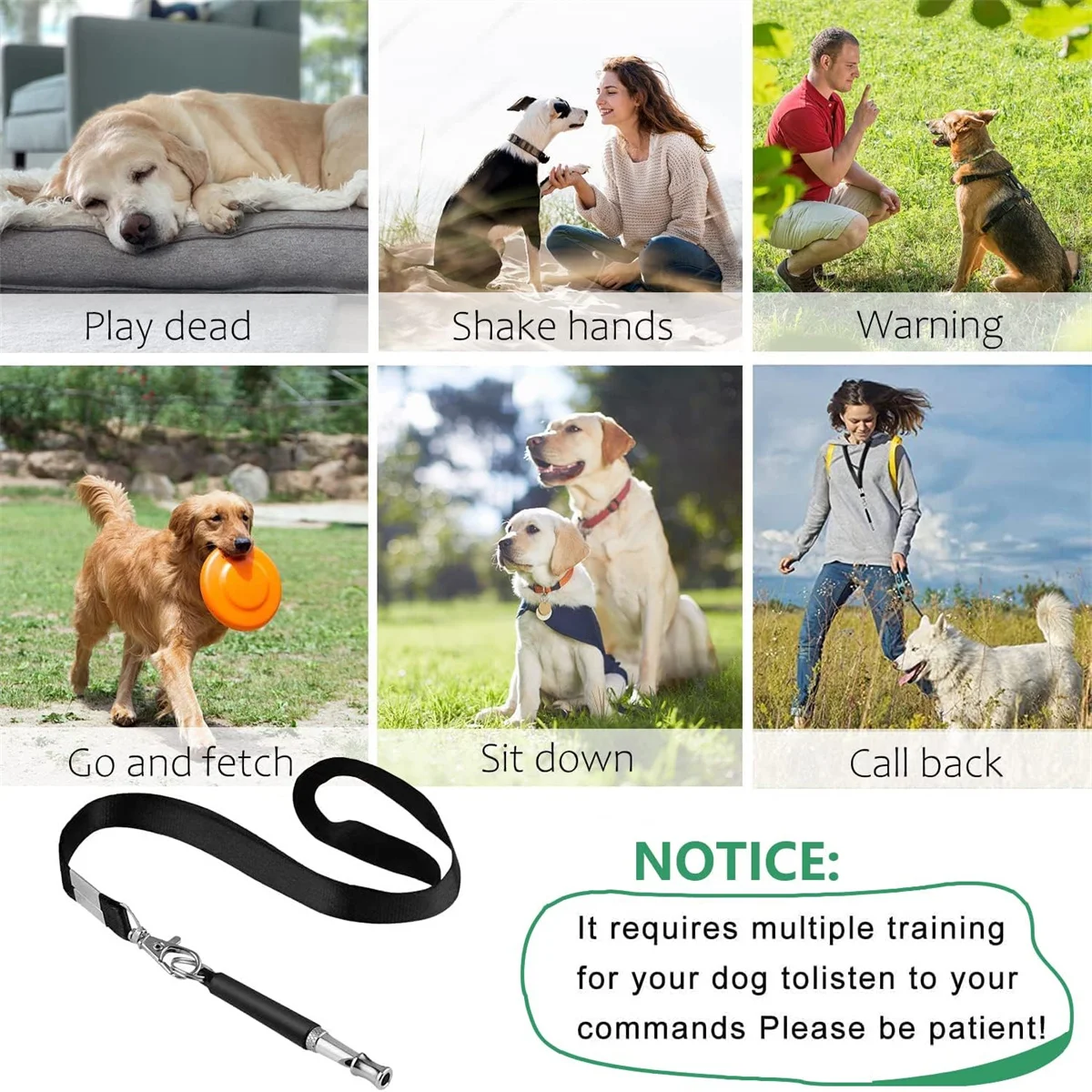 Dog Whistle To Stop Barking Device Dog Copper Silent Ultrasonic Training Flute Stop Barking for Pet Supplies Sound Trainer Tool