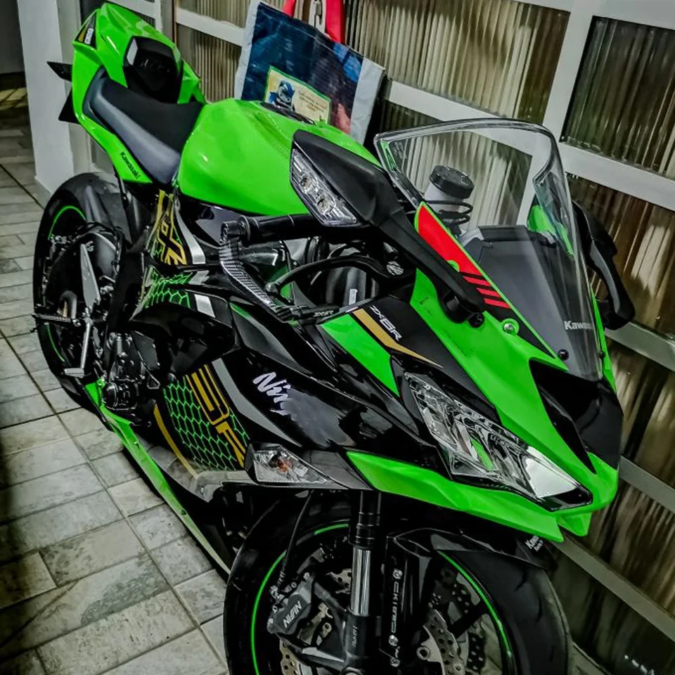 Black Foldable Rearview Mirrors For Kawasaki Ninja ZX-6R / ZX-636