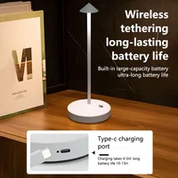 Rechargeable LED Table Lamp Touch Sensor Night Desk Lamp for Restaurant Hotel Bar Bedroom 3 Color Temperatures Stepless Dimming 2