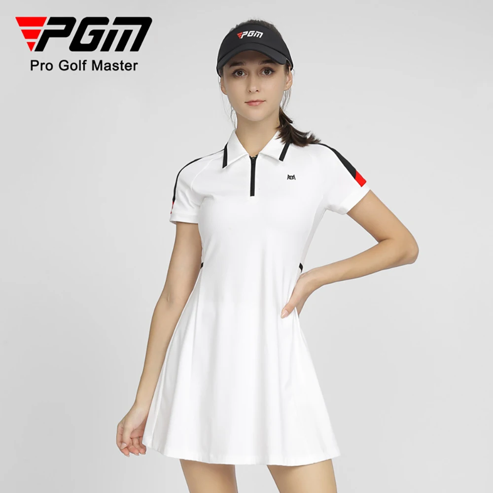 Pgm Golf Dames Jurk Vochtabsorberende Sneldrogende Hoge Elastische Sport Jurk Mode Dames Golfkleding Vrouwen Qz082