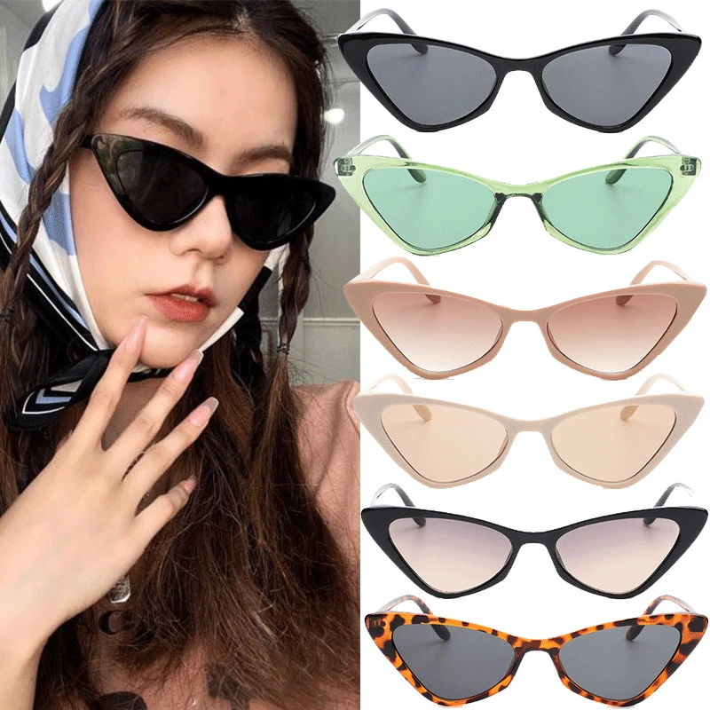 

2022 Vintage Triangle Sunglasses Women Brand Design Cat Eye Sun Glasses Female Transparent Shades UV400 Streetwear Eyewear