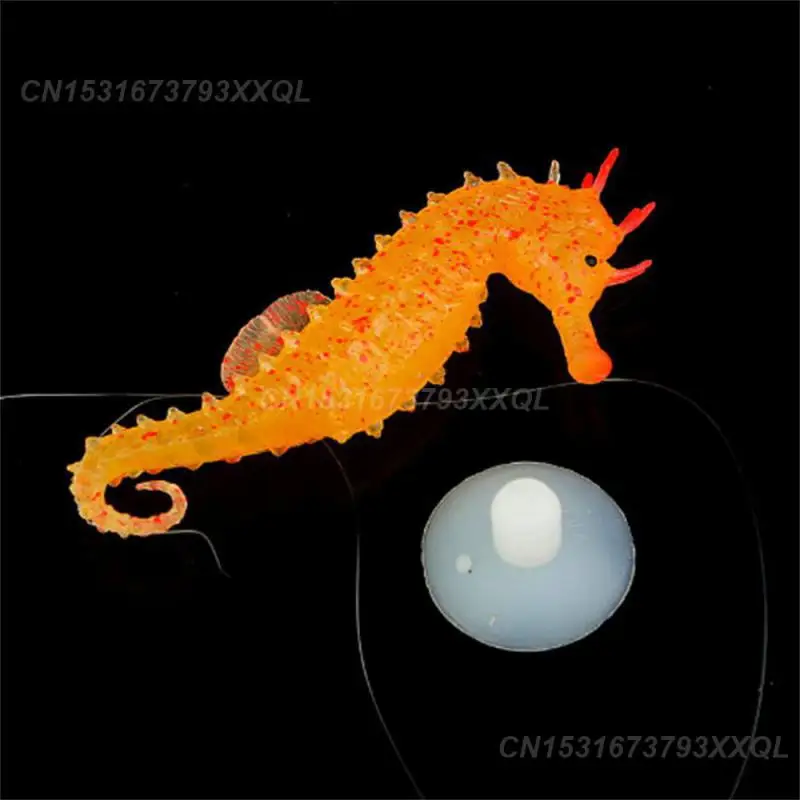 Fish Tank Decorations 1/2PCS Artificial Hippocampus Landscaping Silicone Tank Decoration Decoration Accessories Luminous Seahorse Night Luminous fish tank ornaments,aquarium ornaments