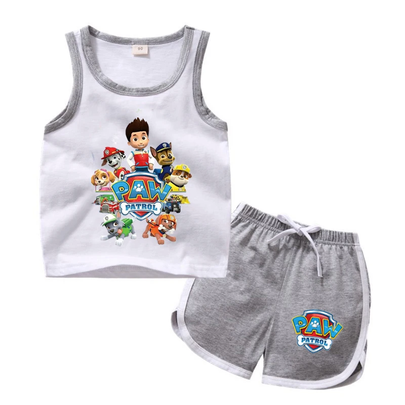 Summer Children Boy Girl PAW Patrol Clothing Sets Child T Shirts +Short Pants 2pcs Baby Girls Hello Kitty T-Shirts Shorts Set designer clothing sets Clothing Sets