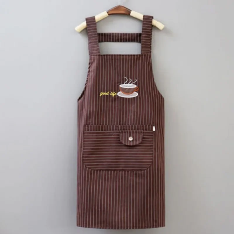 Apron Household Kitchen Home And Abroad Pure Cotton Women 2024 New Net Red Summer Thin Catering Special Work Clothes Kitchen