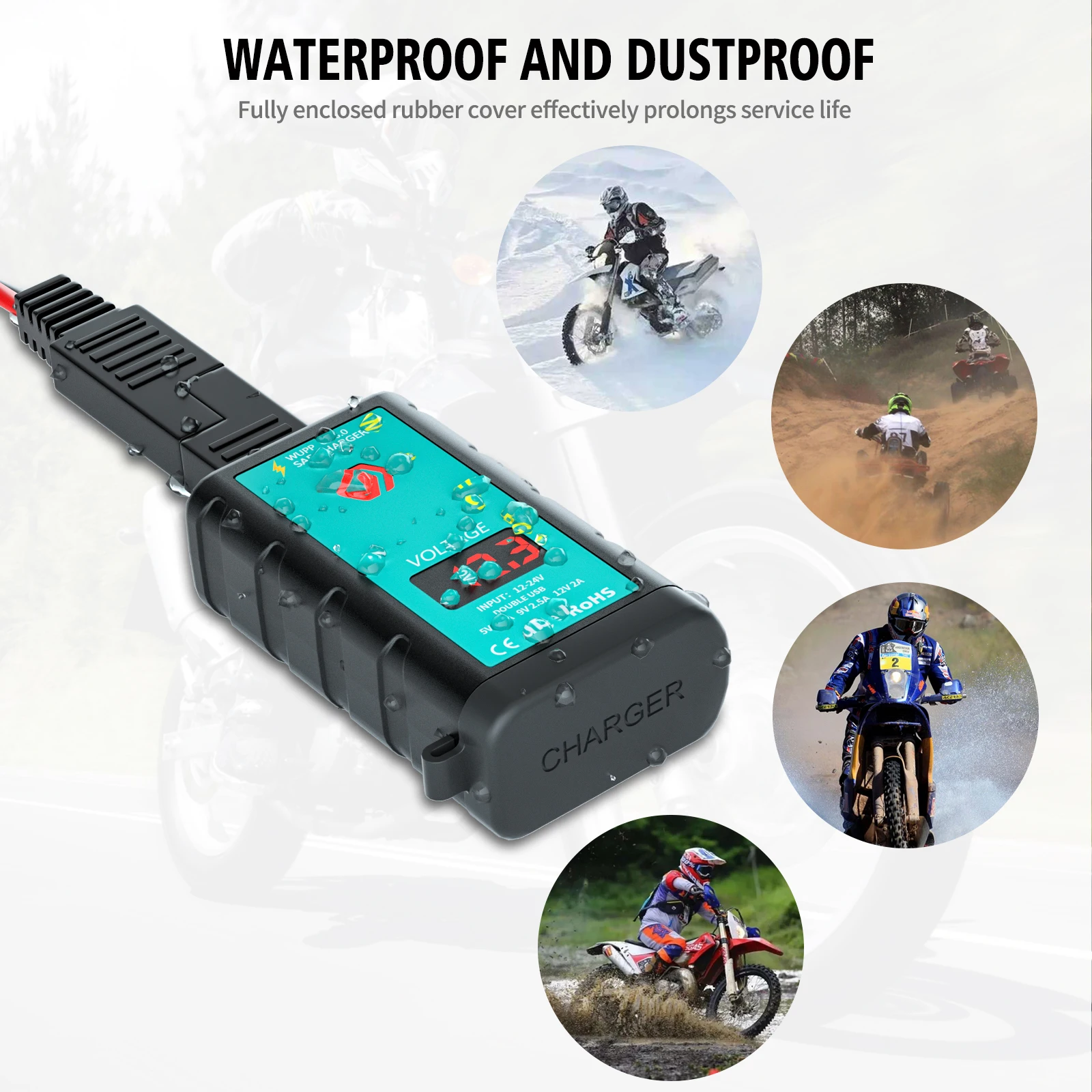 Shopping WUPP -motorrad -lenker Dual USB Phone Ladegerät