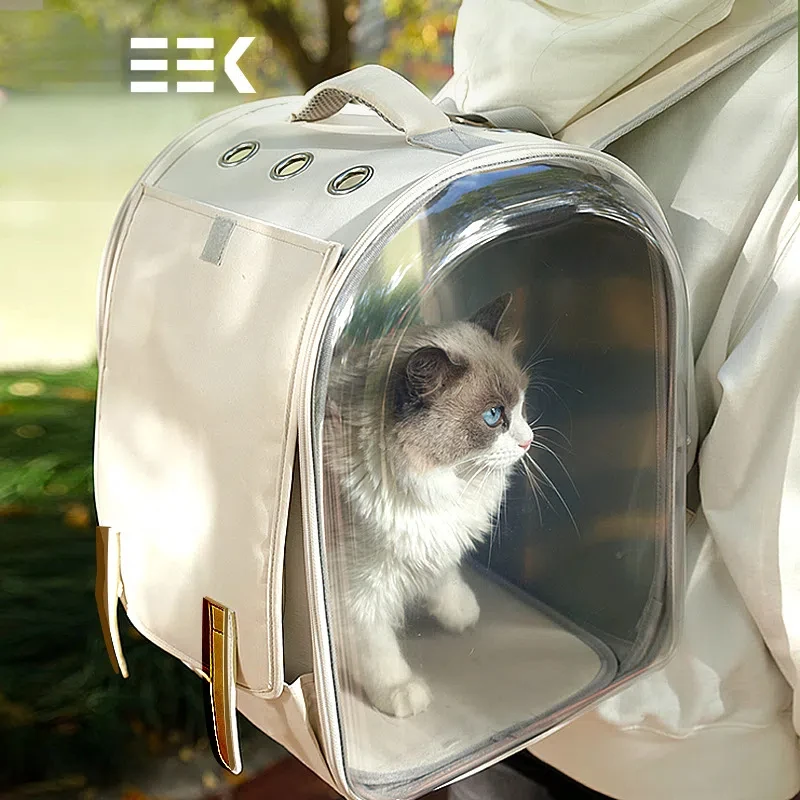 Pet Cat Backpacks Outdoor Cat Carrier Shoulder Bag Pet Supplies For Small Dogs Cats Portable Breathable Travel Folding Backpack
