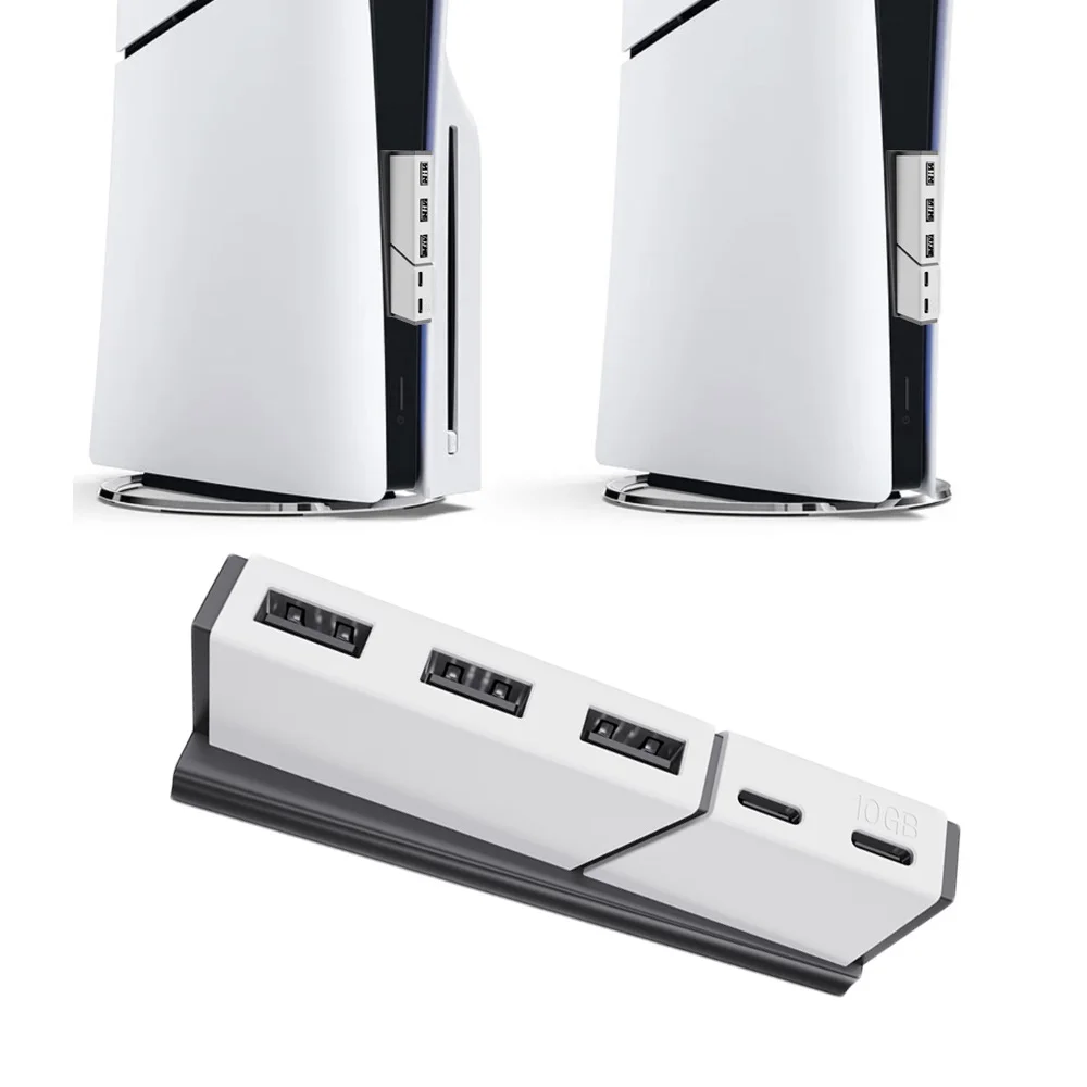 USB Hub Erweiterung Hub Ladegerät Splitter Adapter mit 3 USB 2.0 2 Typ C Port geeignet für PS5 Slim Konsole
