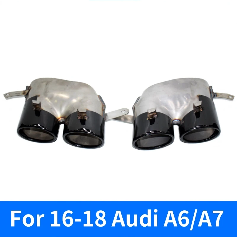 Exhaust pipe modification four-outlet tailpipe stainless steel tip muffler nozzle For 16 17 18 Audi A6 A7 S6 S7 model