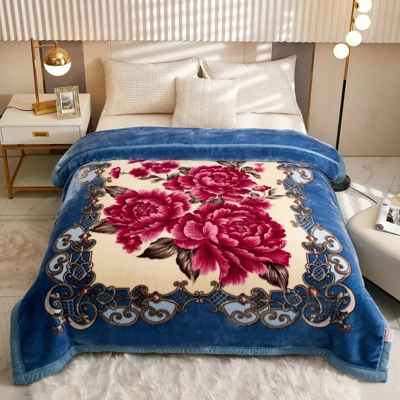 

Soft Flannel Bedspread on The Bed Winter Warm Thick Blankets for Beds Quilt Super King Queen Size Double Blanket Plaid Bed Linen