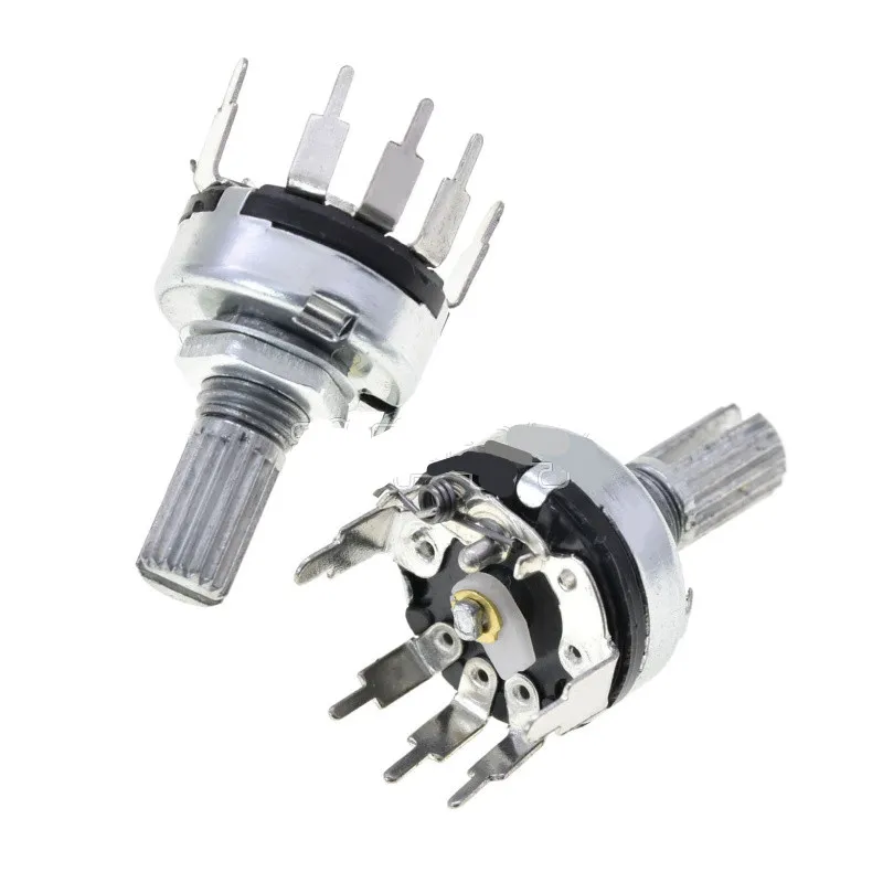 

2 шт. RV17 с переключателем потенциометра B10K20K50K длина ручки 15 мм диаметр 17 мм 5pin 10K 20K 50K