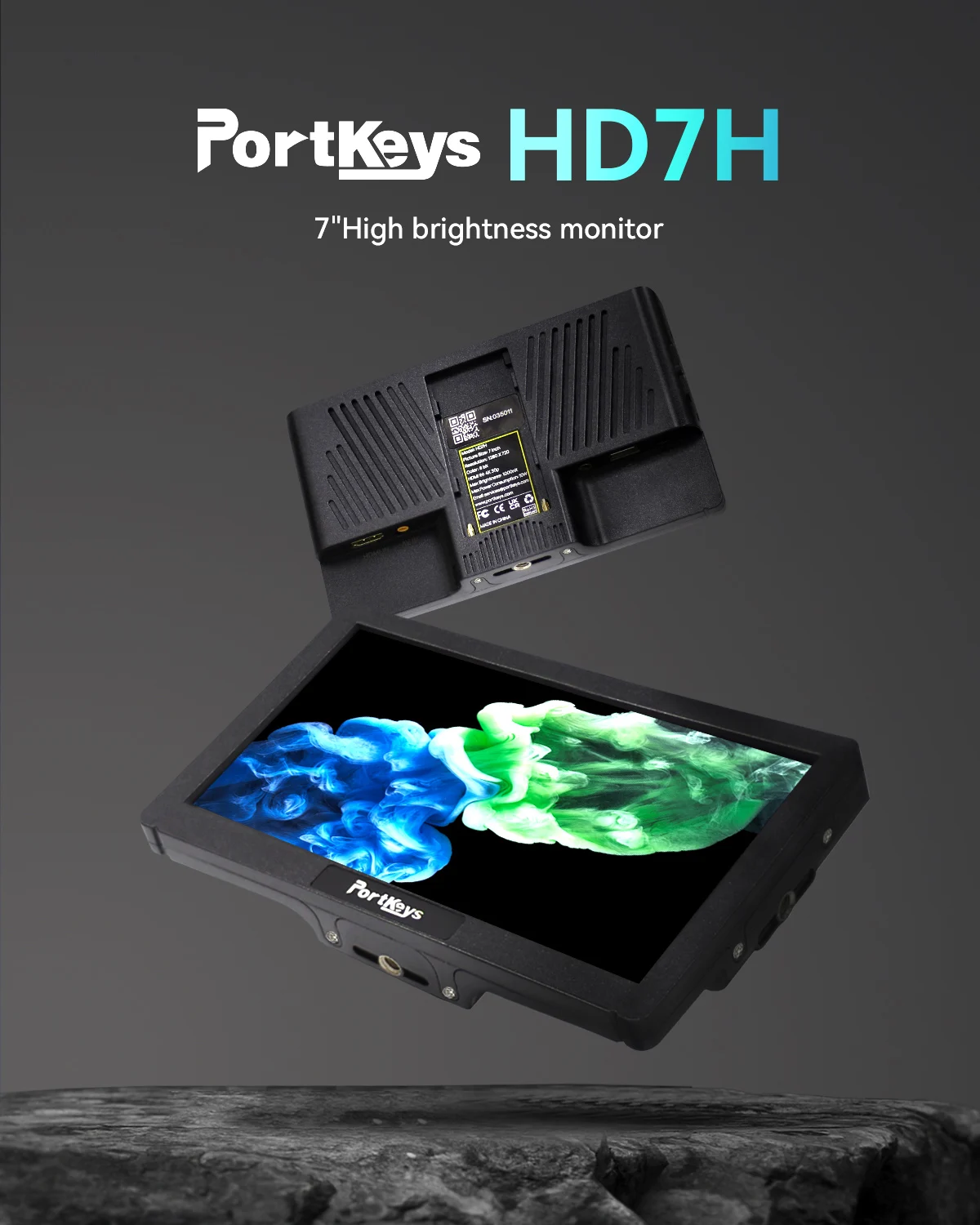 Portkeys HD7H 7インチモニター 1000nit輝度 ライト 1280X720 4K30p HD