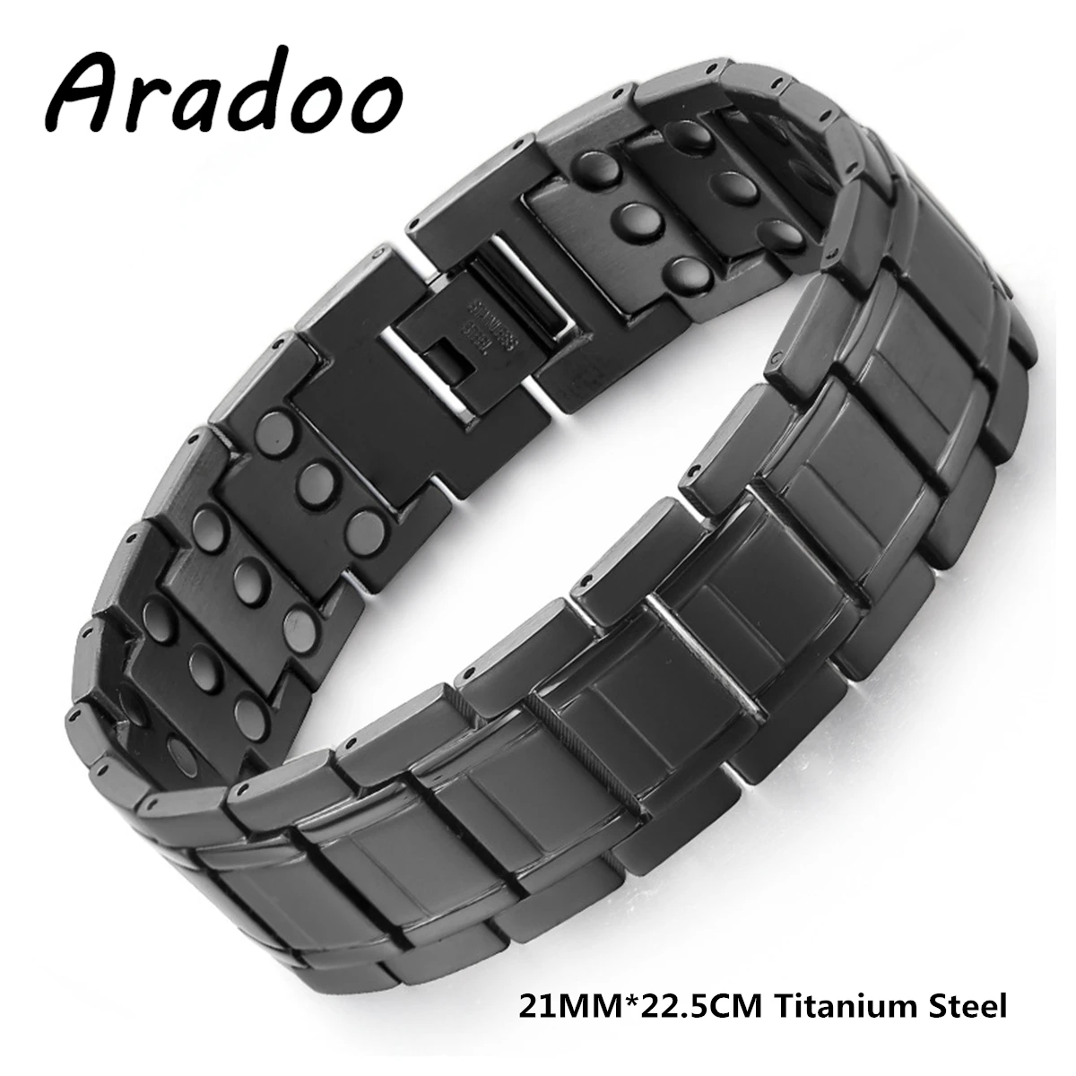 

Men's Titanium Steel Magnetic Bracelet Magnetic Slimming Anti-Radiation Health Therapy Bracelet Hematite Anti-fatigue Bracelet