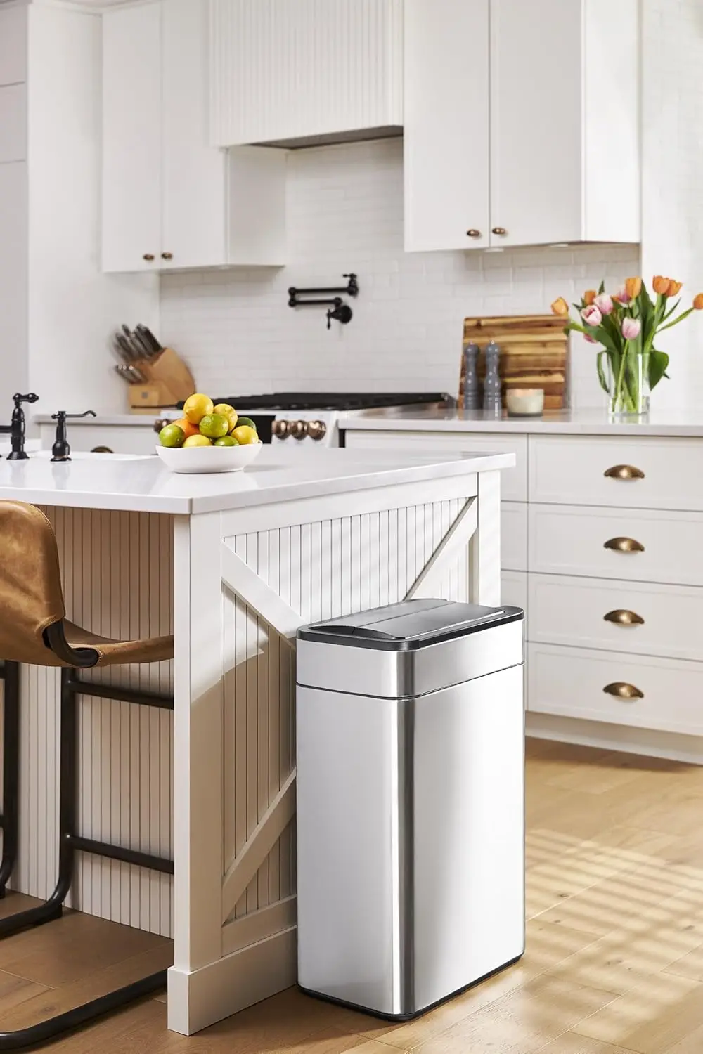 Kitchen Trash Can 60 Liter / 16 Gallon Automatic Trash Can with Butterfly Lid, Motion Sensor Garbage for Kitchen, Office, Li