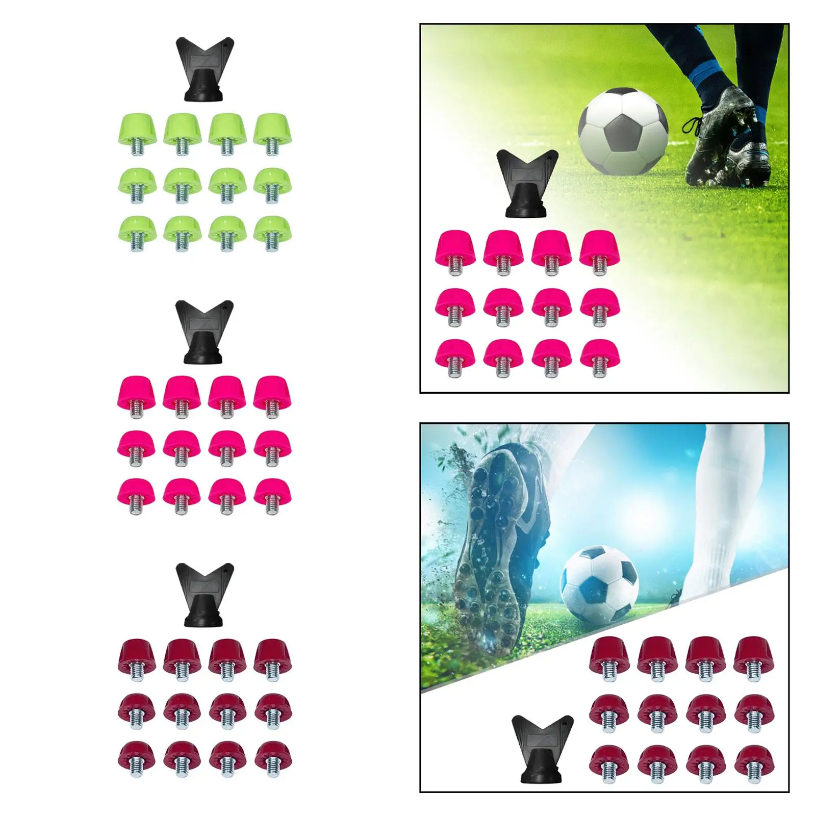 12Pcs Football Boot Studs Non Slip Thread Screw 5mm Dia Turf Professional Replacement Spikes for Indoor Outdoor Sports Training