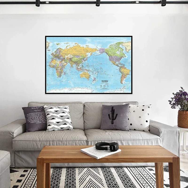 90x60cm 2012 World Map with Distribution Canvas Printings Detailed Map of World Pictures Home School Office Decor Travel
