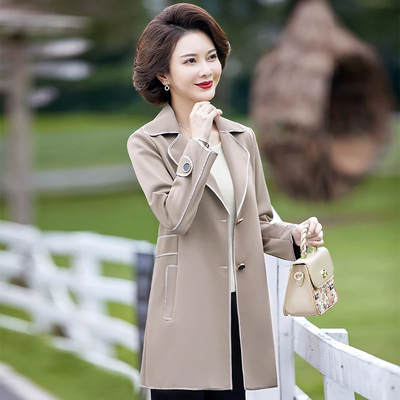 

Весенне-осенняя Повседневная куртка для мам, Женские ветровки, модная свободная тонкая однобортная ветровка с карманами, женская верхняя одежда 5XL